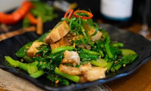 Crispy Pork Belly with Kai Lan